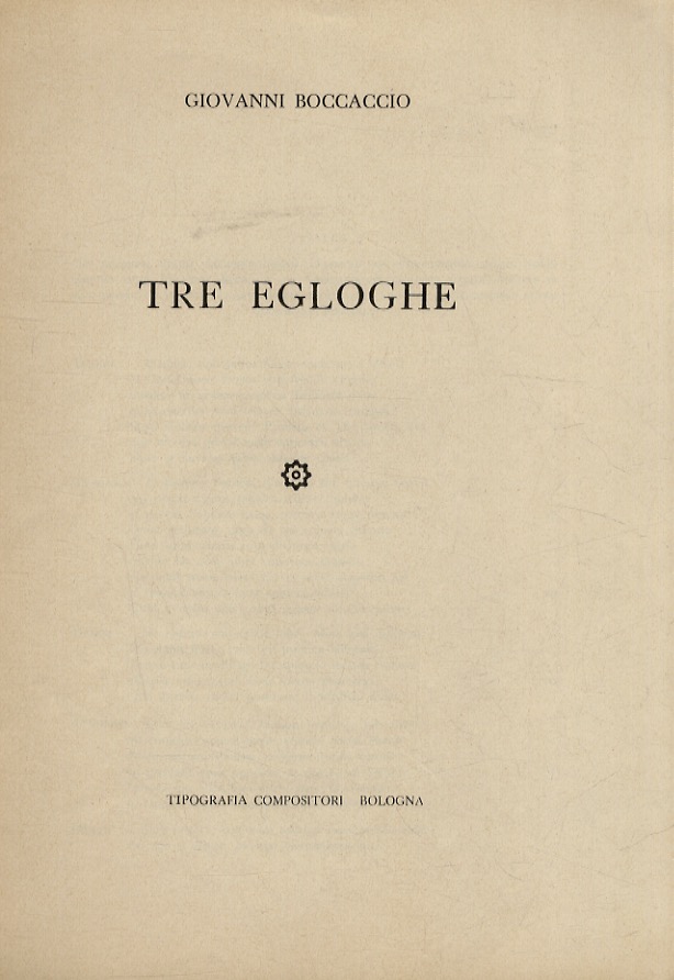 Tre egloghe.