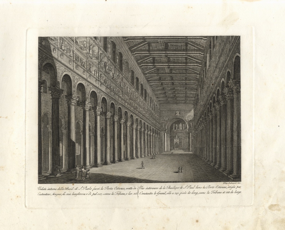 Veduta interna della basil. di S. Paolo fuori la Porta …
