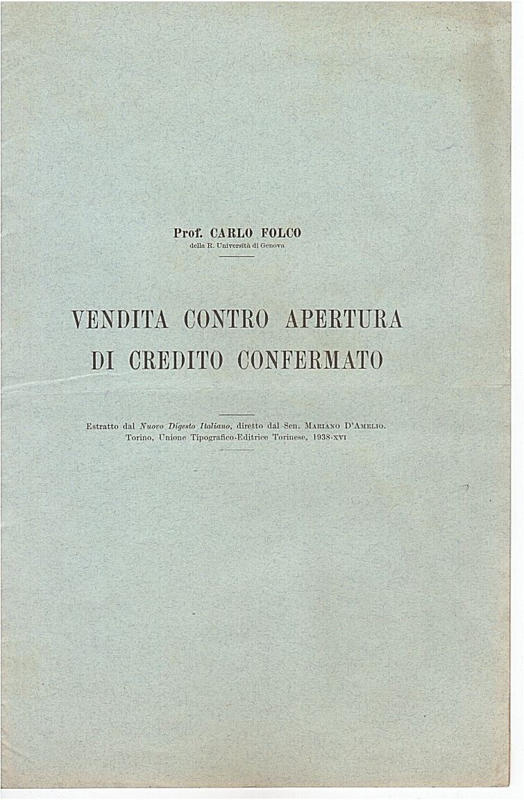 Vendita contro apertura di credito confermato.