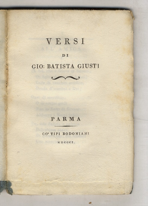 Versi di Gio. Batista [sic] Giusti.