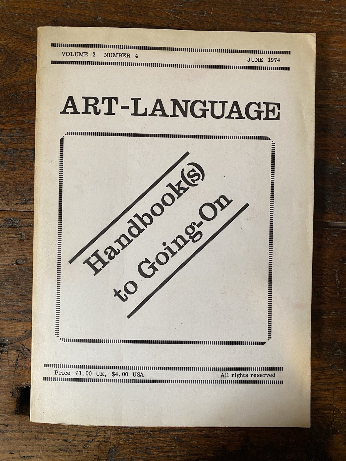 AA.VV. Art-Language Volume 2 Number 4 June 1974 Warwickshire