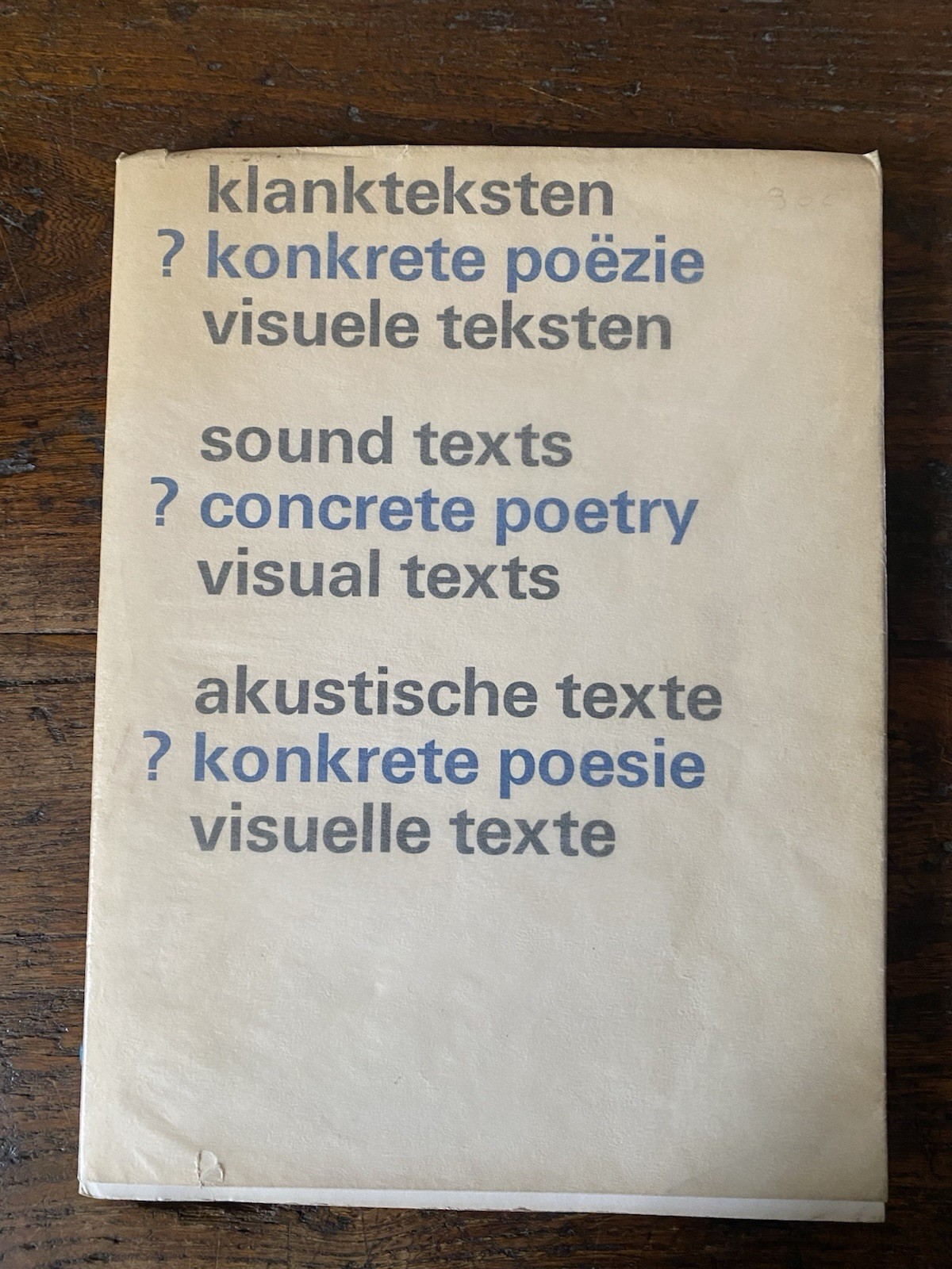 AA.VV. Sound texts Concrete poetry Vusual texts Amsterdam Stedelijk Museum …