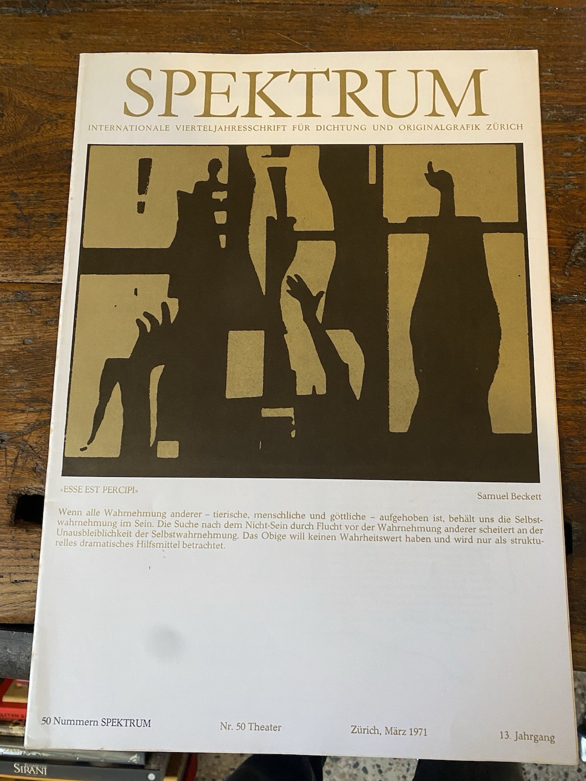 AA.VV. Spektrum Nr. 50 Zurich Marz 1971