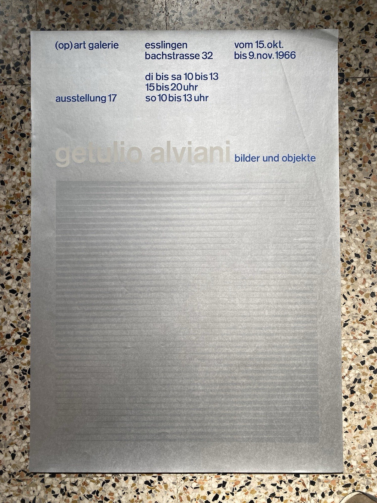 Alviani Getulio Manifesto / Poster 84 x 59 cm. Esslingen …