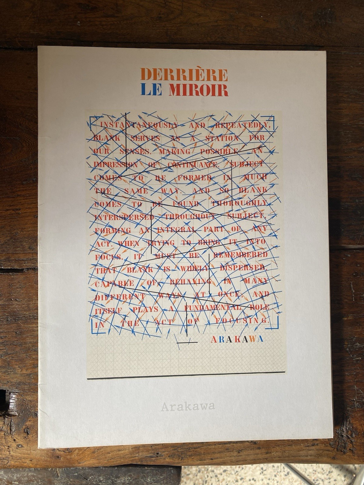 Arakawa Derrière le Miroir N. 252 Paris Galerie Maeght 1982
