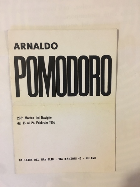 Arnaldo Pomodoro 263 Mostra del Naviglio dal 15 al 24 …