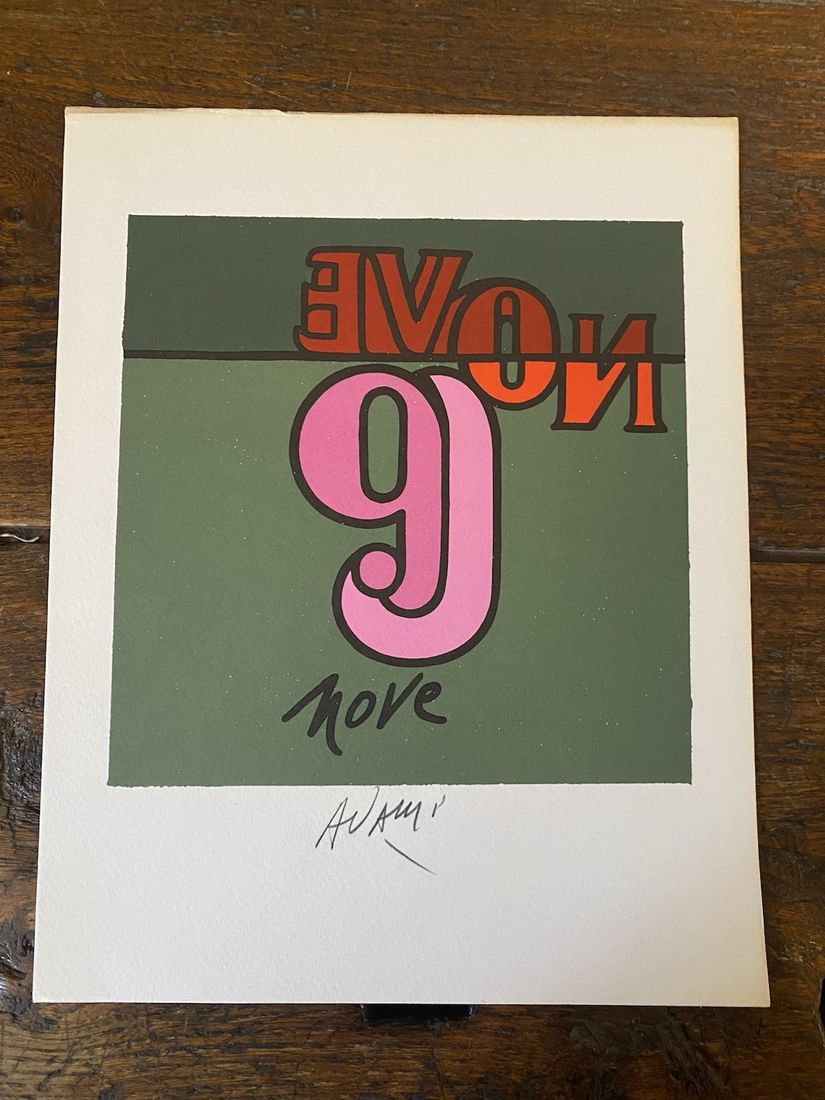 Autografato Adami Valerio Fotolitografia Bolaffi Arte 1971