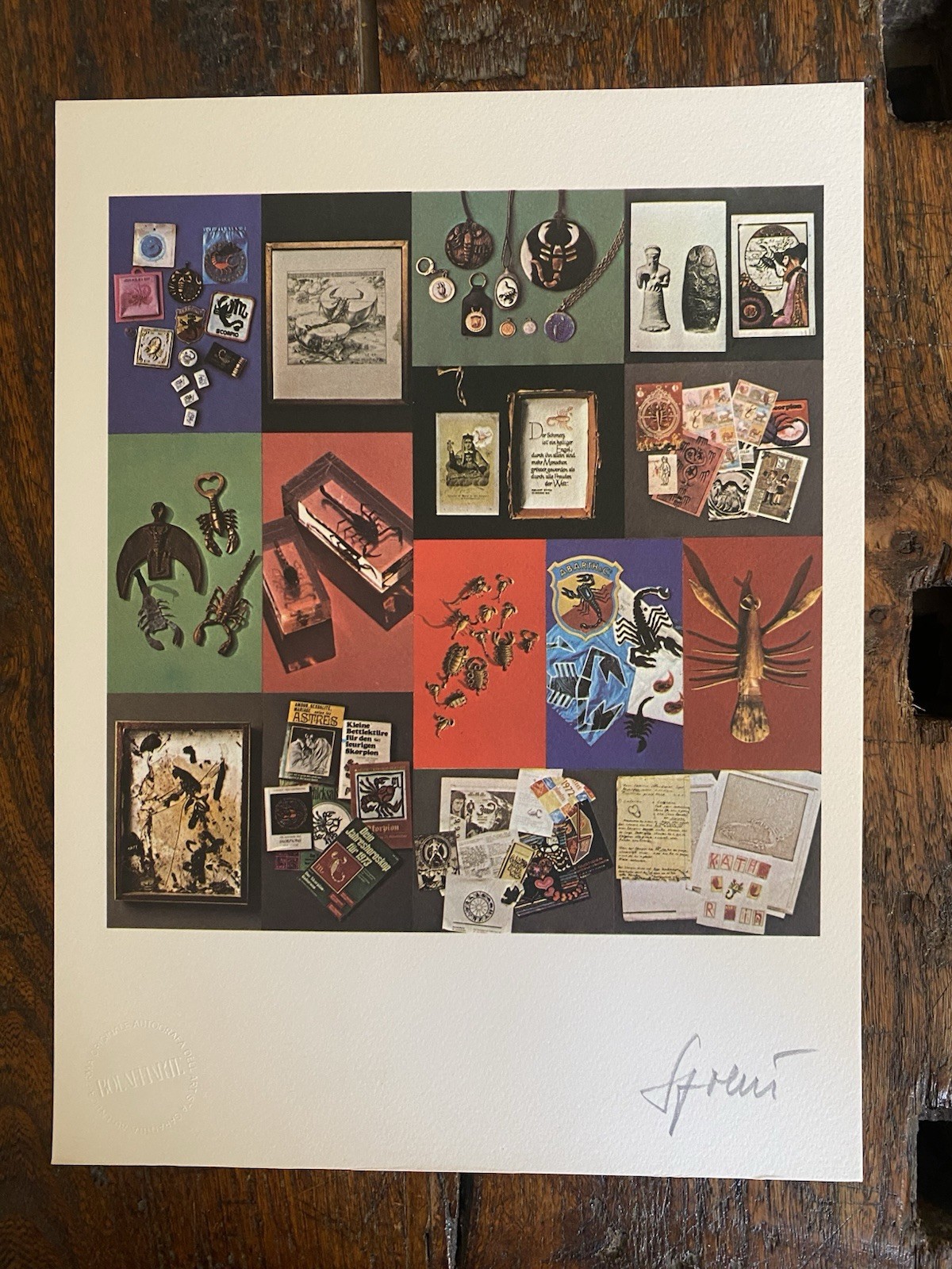 Autografato Spoerri Daniel Fotolitografia Bolaffi Arte 1975