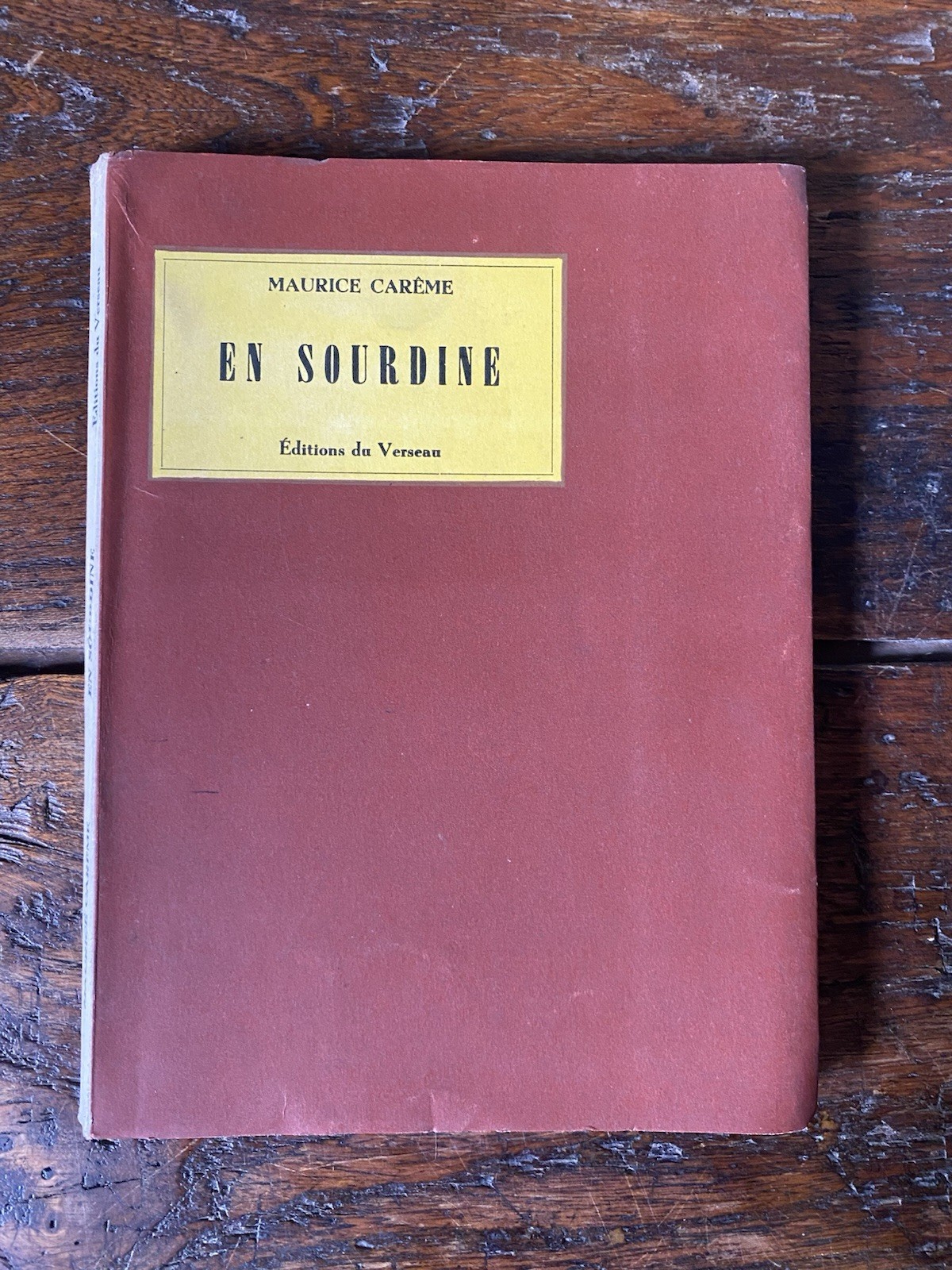 Autografato Careme Maurice En sordine Bruxelles Editions du Verseau 1964