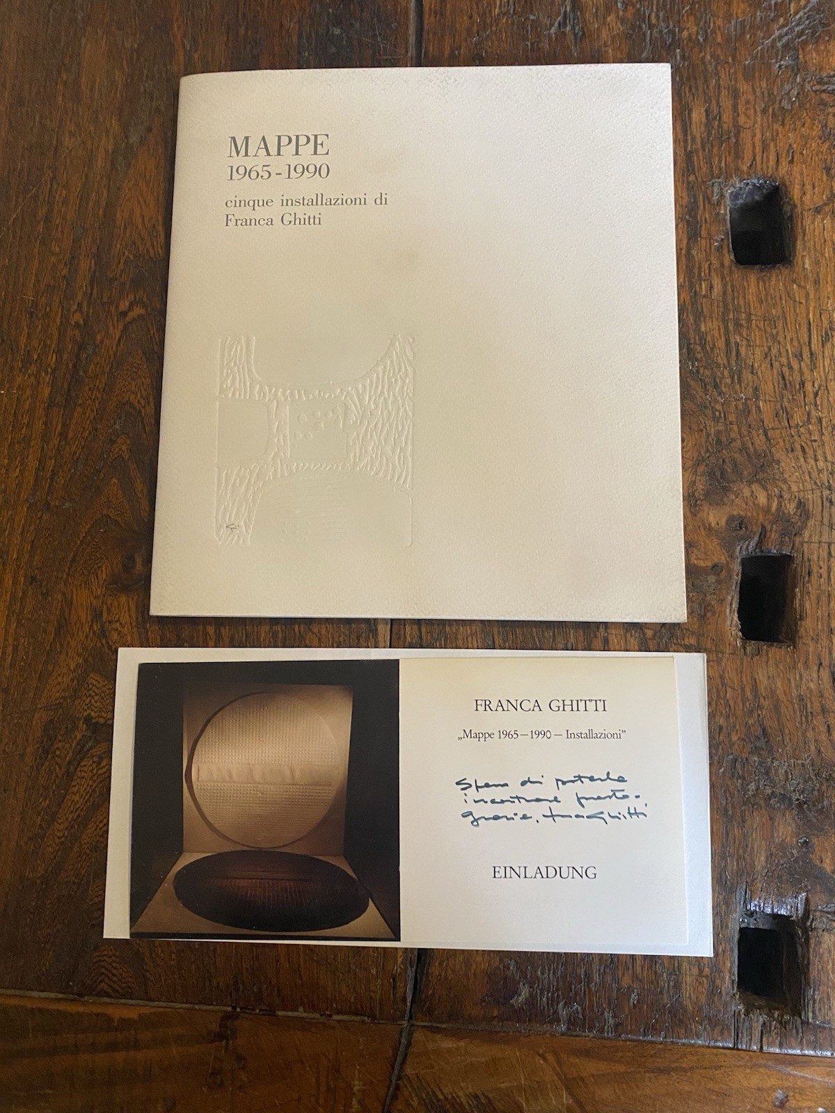 Autografato Ghitti Franca Mappe 1965-1990 Munchen Istituto Italiano 1990