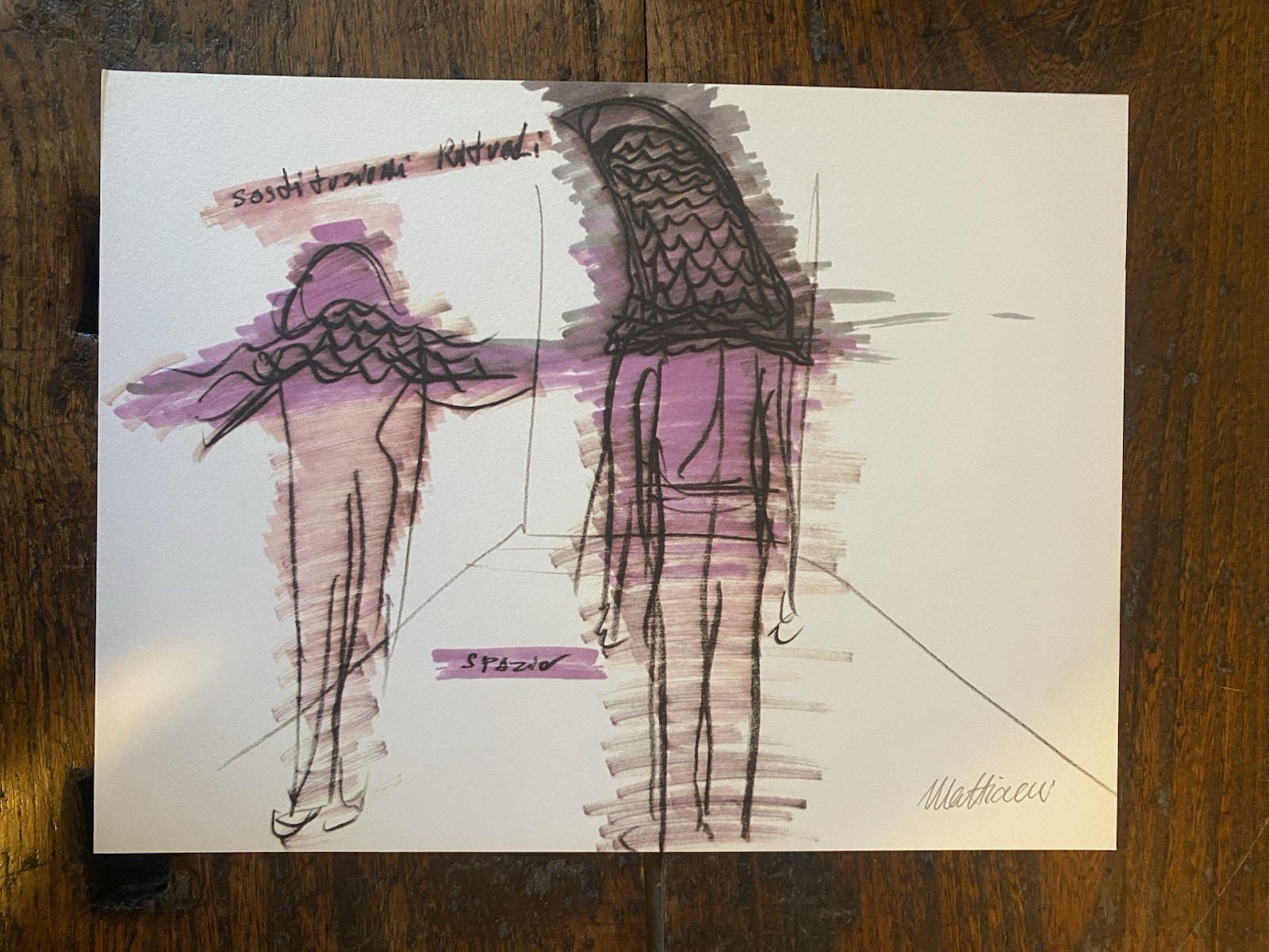 Autografato Mattiacci Eliseo Riproduzione fotolitografica Bolaffi Arte 1976