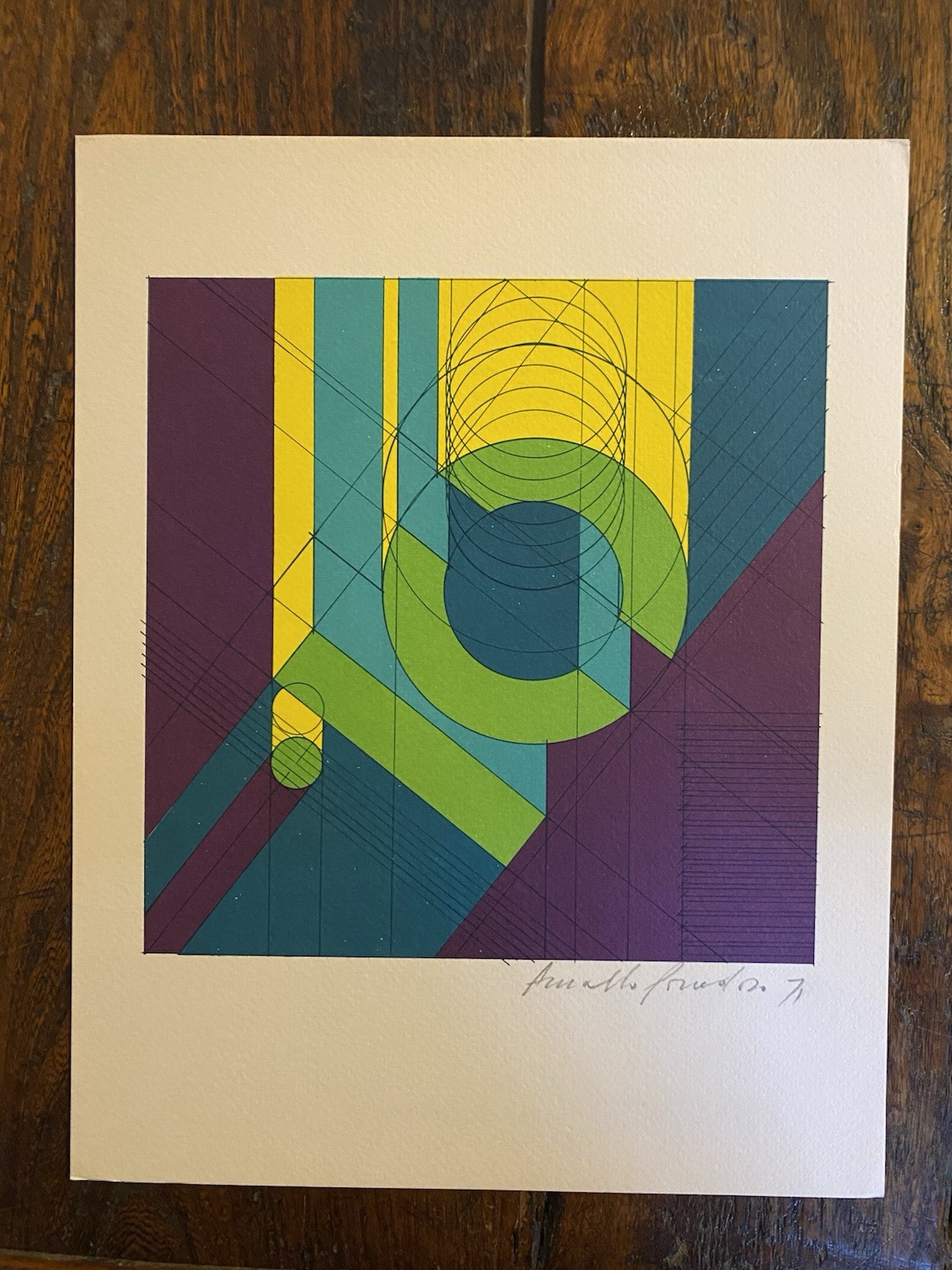 Autografato Pomodoro Arnaldo Riproduzione fotolitografica Bolaffi Arte 1971