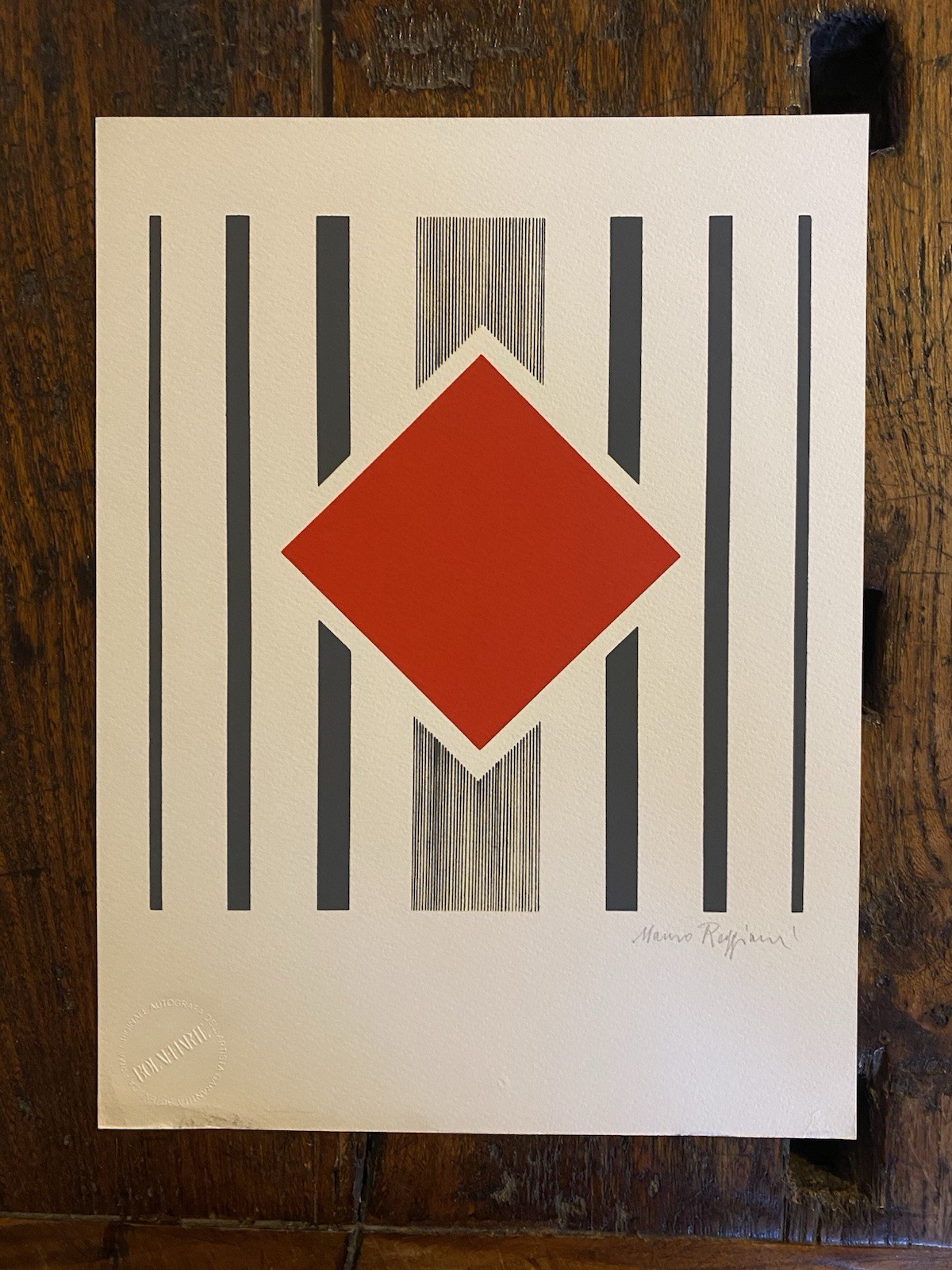 Autografato Reggiani Mauro Serigrafia Bolaffi Arte 1976