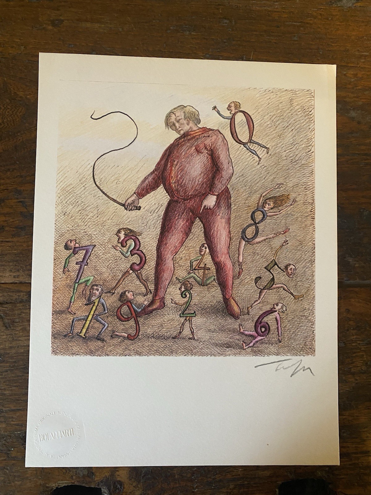 Autografato Topor Roland Fotolitografia Bolaffi Arte