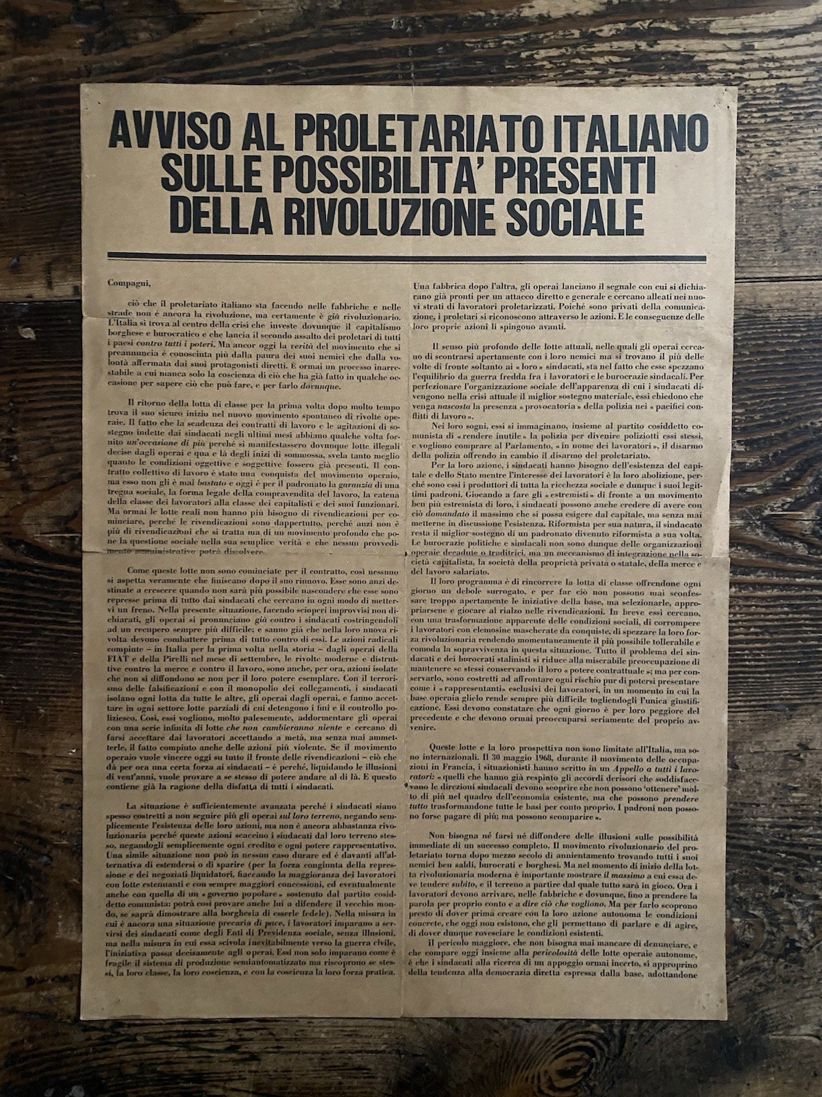 Avviso al proletariato italiano... Milano Internazionale situazionista 1969