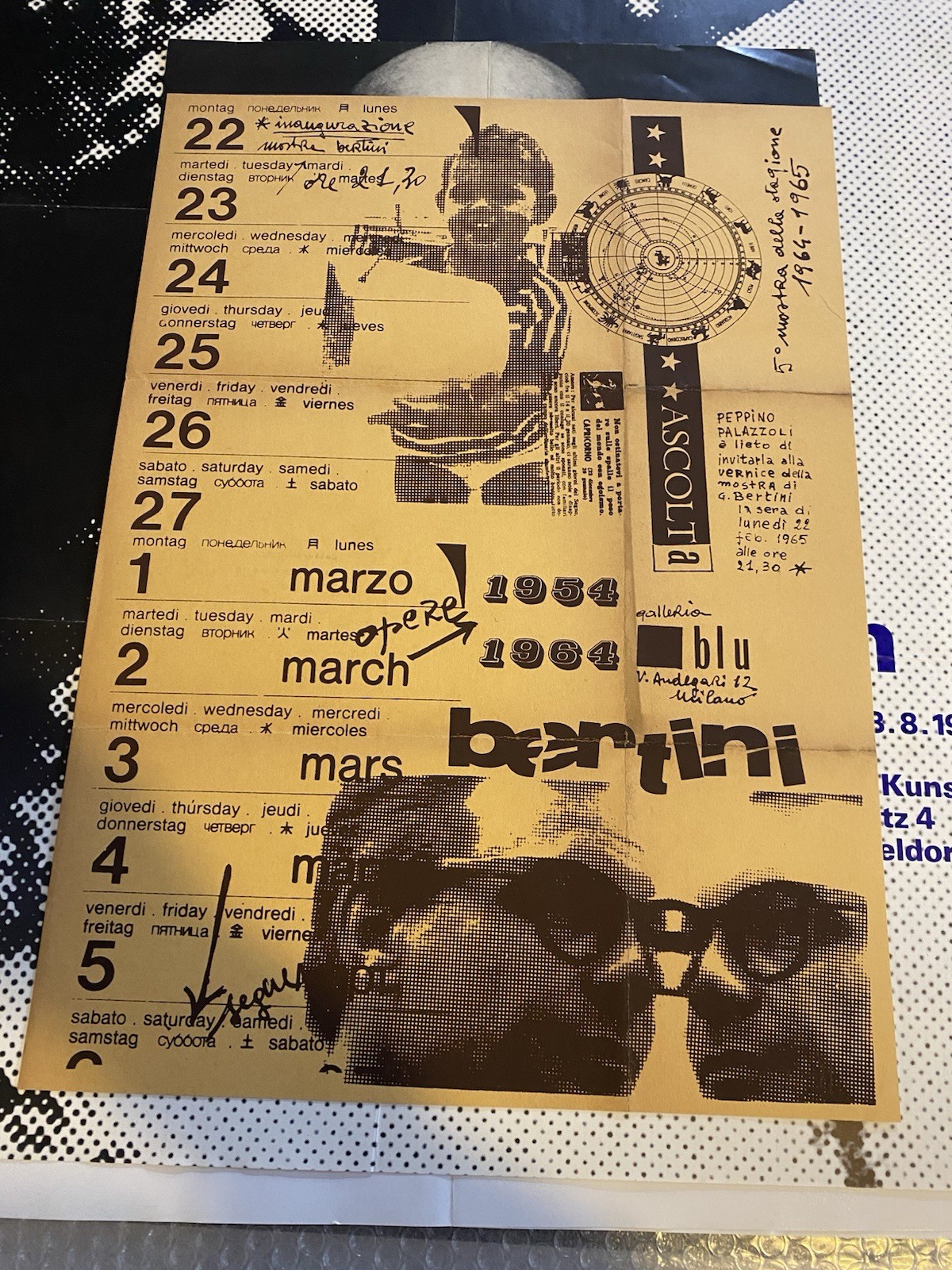 Bertini Gianni Manifesto / Poster 47 x 34 cm. Milano …