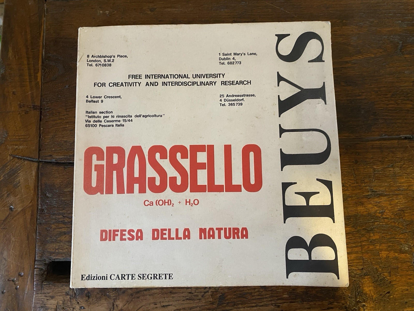 Beuys Joseph Grassello difesa della natura Roma Carte Segrete 1991
