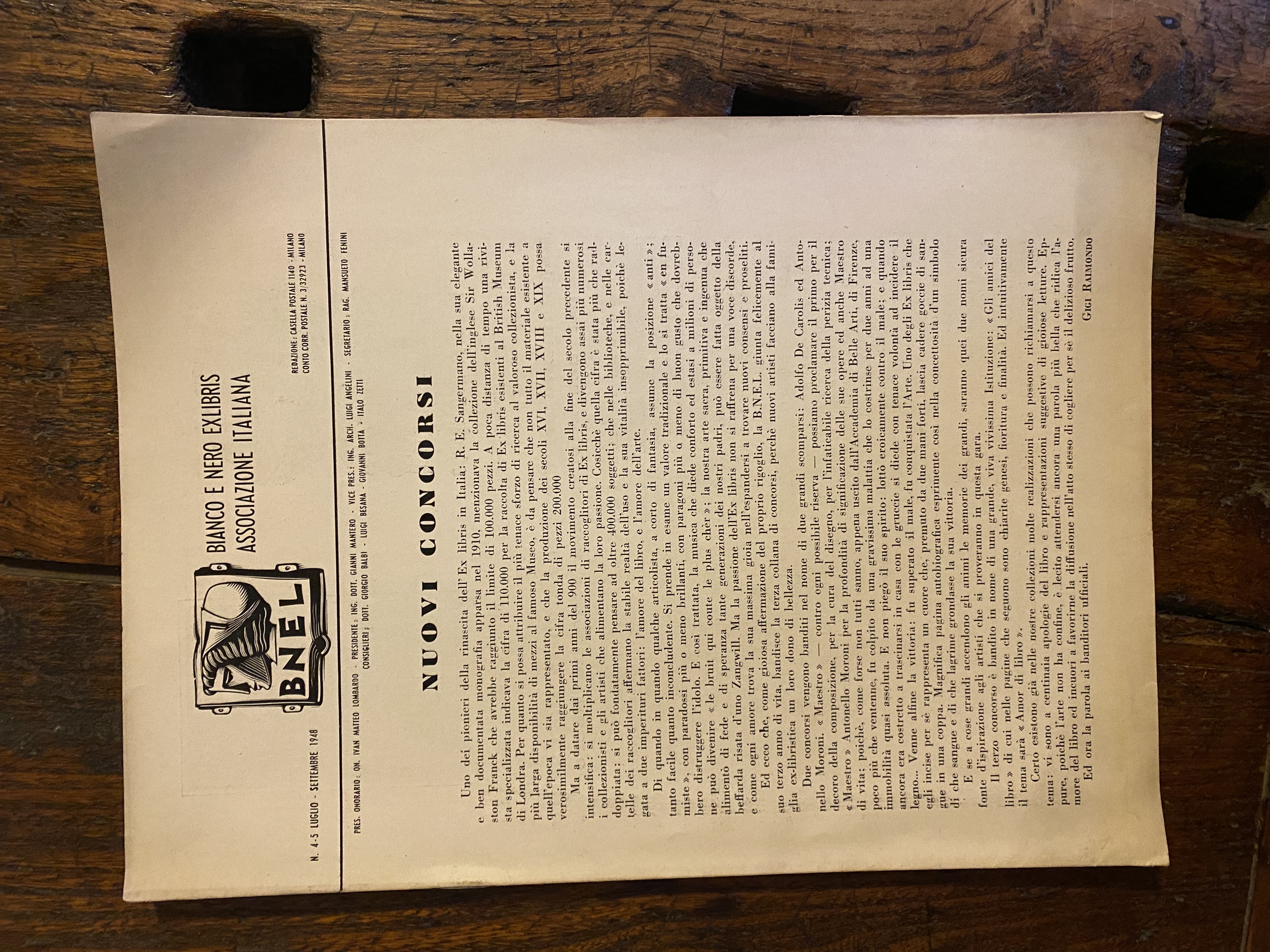 BNEL Bianco e nero exlibris Associazione italiana N. 4 - …