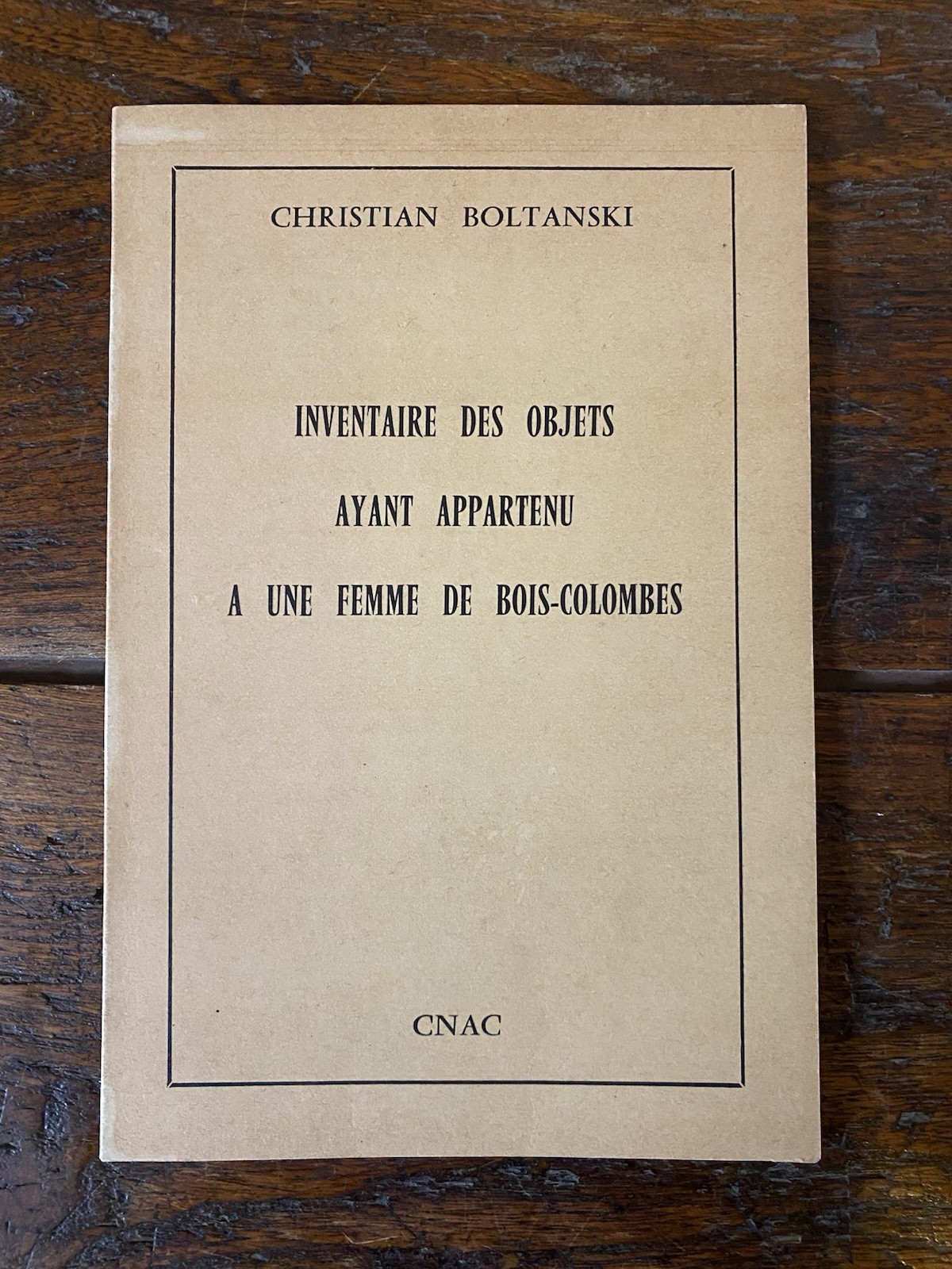 Boltanski Christian Inventaire des objets ayant appartenu a une femme …