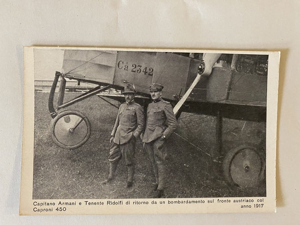 Cartolina Capitano Armani e Tenente Ridolfi col Caproni 450 anno …