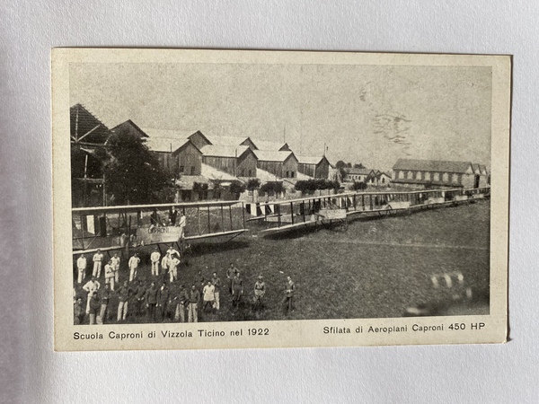 Cartolina Scuola Caproni di Vezzola Ticino nel 1922 Sfilata di …