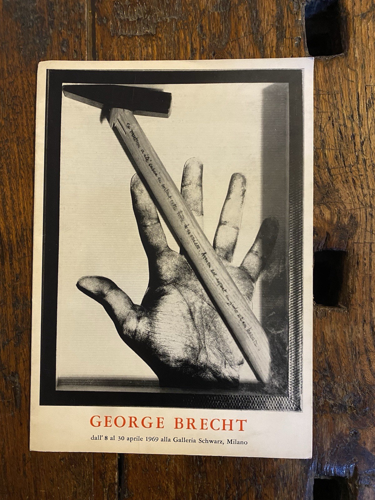 Invito pieghevole Brecht George Milano Galleria Schwarz 1969
