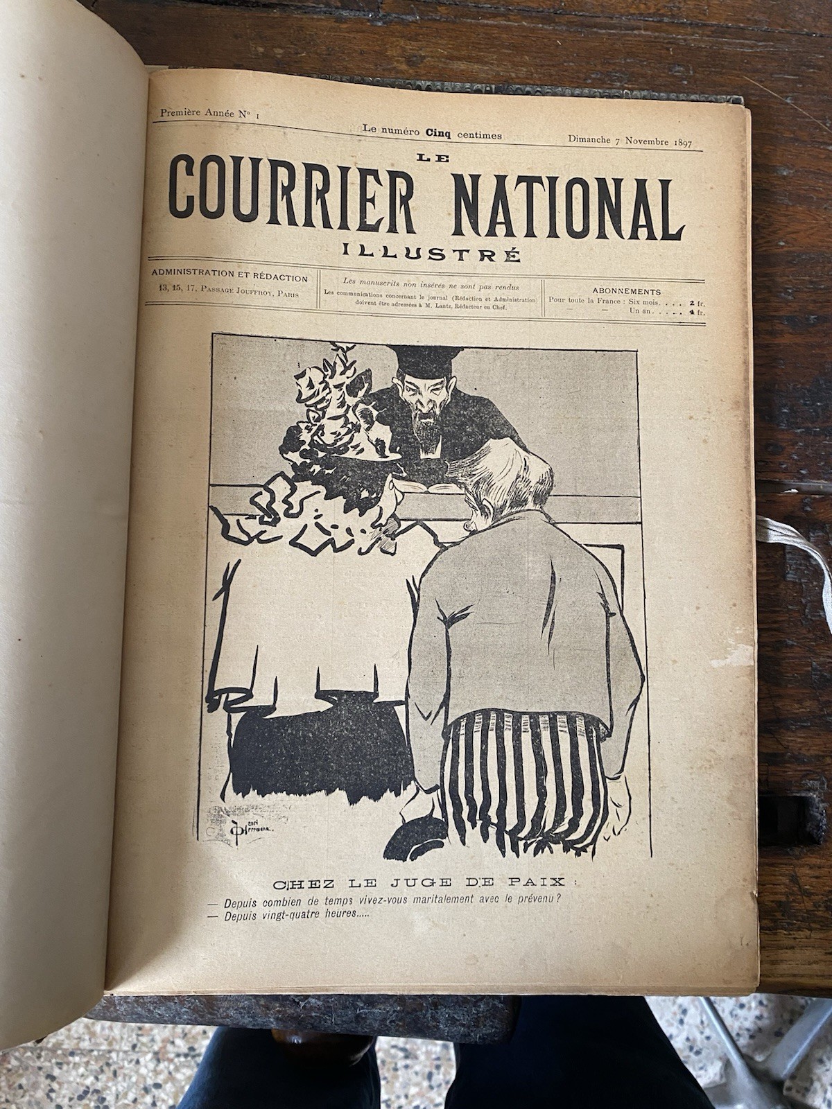 Lantz M. Rédacteur, Le Courrier Nationale N. 1 Novembre 1897 …