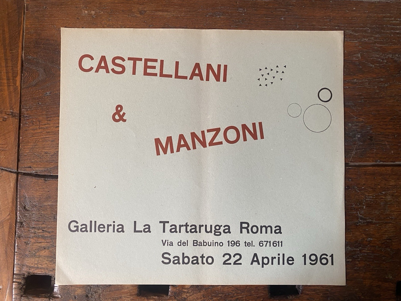 Manzoni Piero Enrico Castellani Manifesto / Poster 30 x 34 …