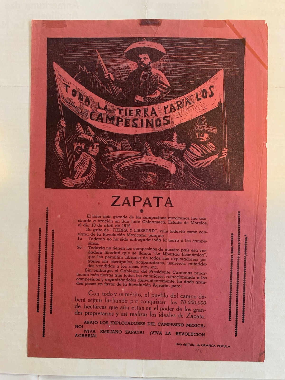 Mendez Leopoldo Linoleum 33 x 23 cm. Zapata Taller de …