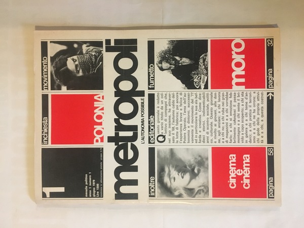 Metropoli Mensile politico anno 1 numero 1 giugno 1973