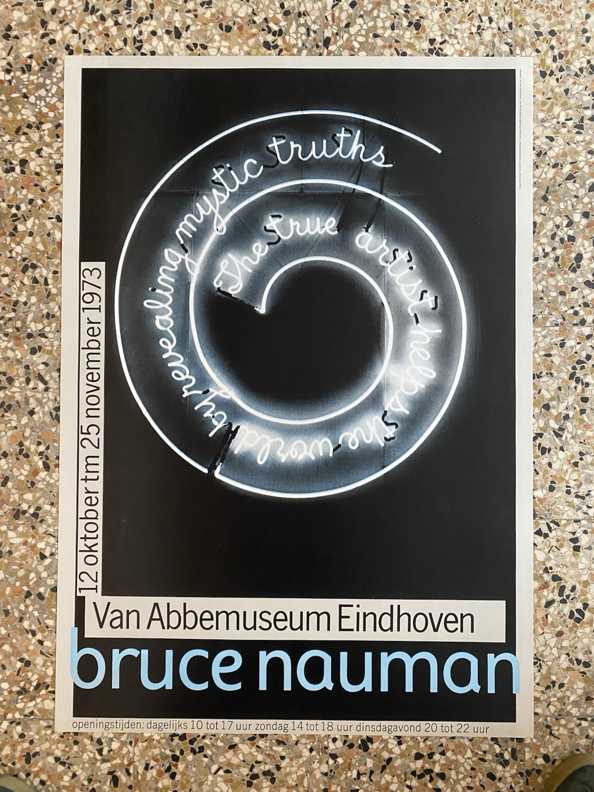 Nauman Bruce Manifesto / Poster 88 x 62 cm. Eindhoven …