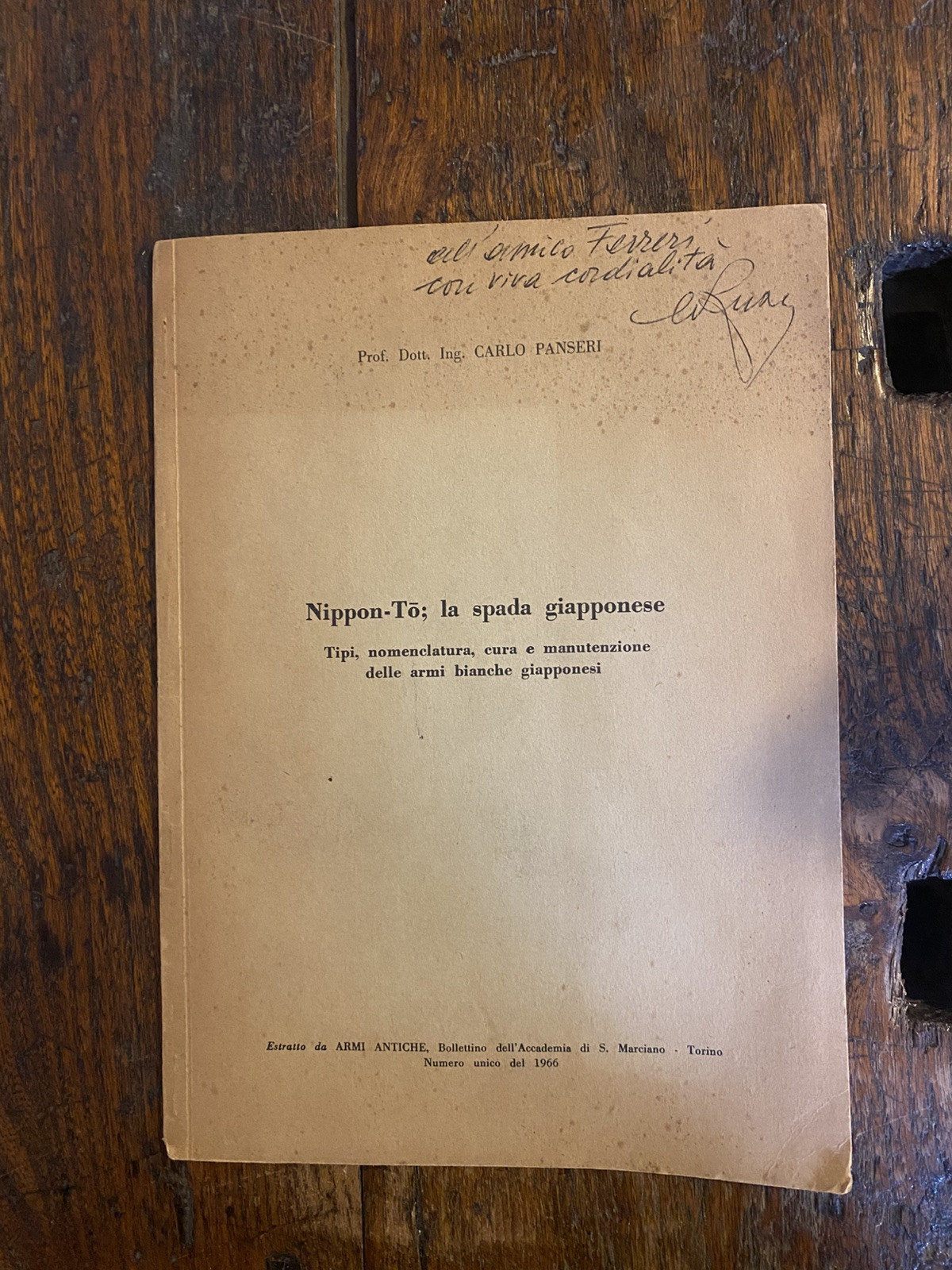 Panseri Carlo Nippon-Tò la spada giapponese Accademia di S. Marciano …