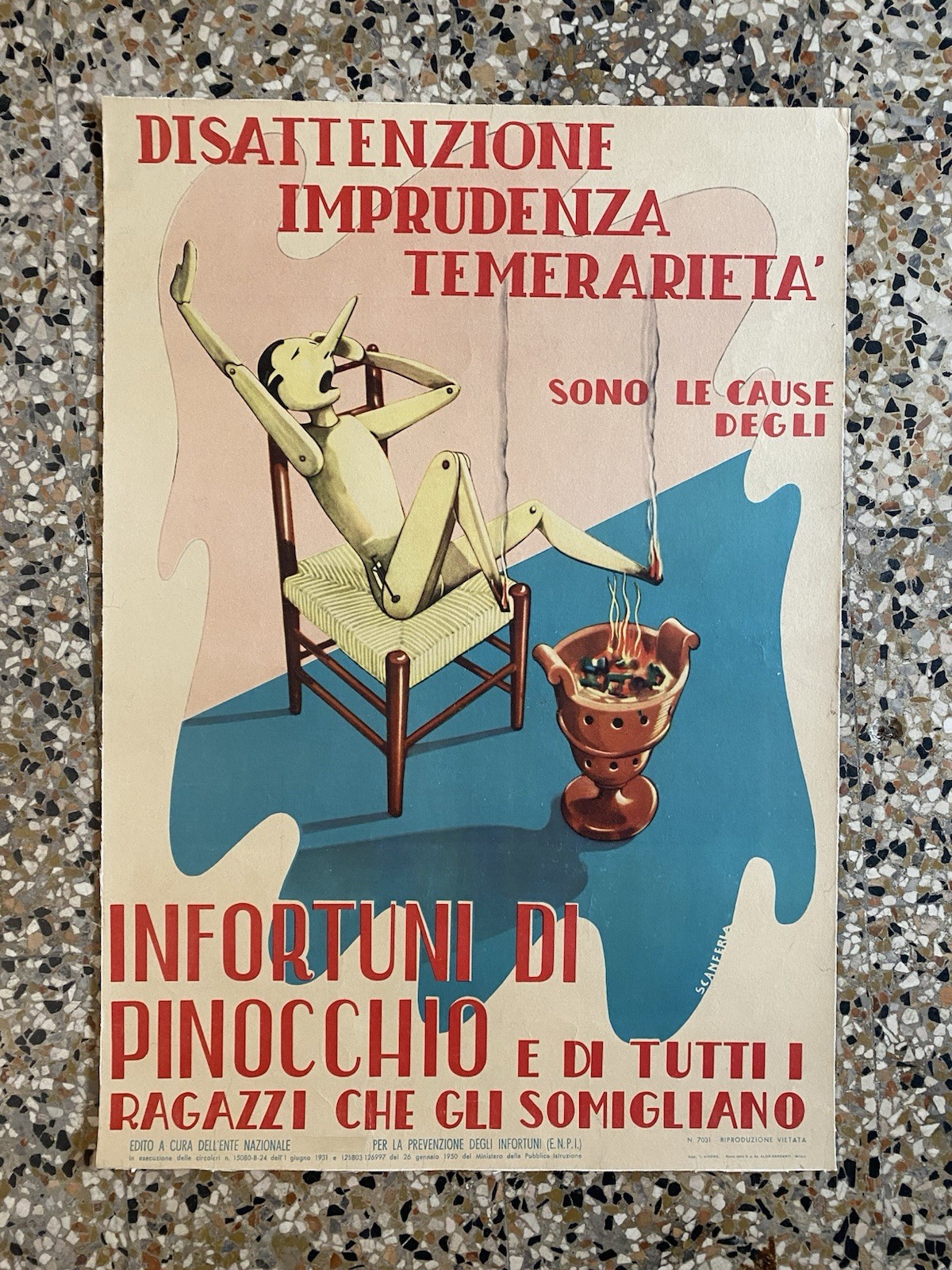 Scanferla Manifesto / Poster 70 x 49 cm. Infortuni di …