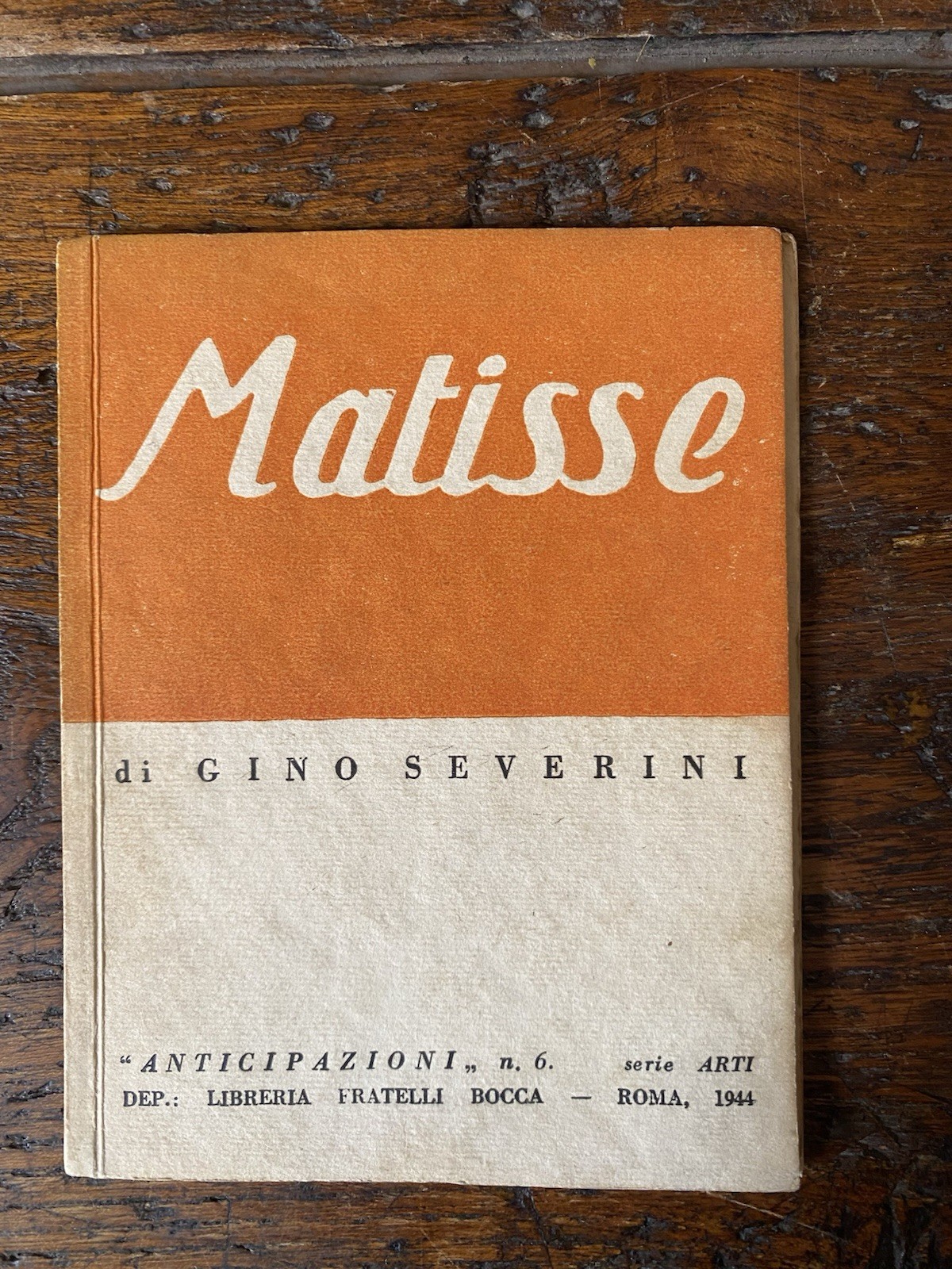 Severini Gino Matisse Roma Libreria Fratelli Bocca 1944