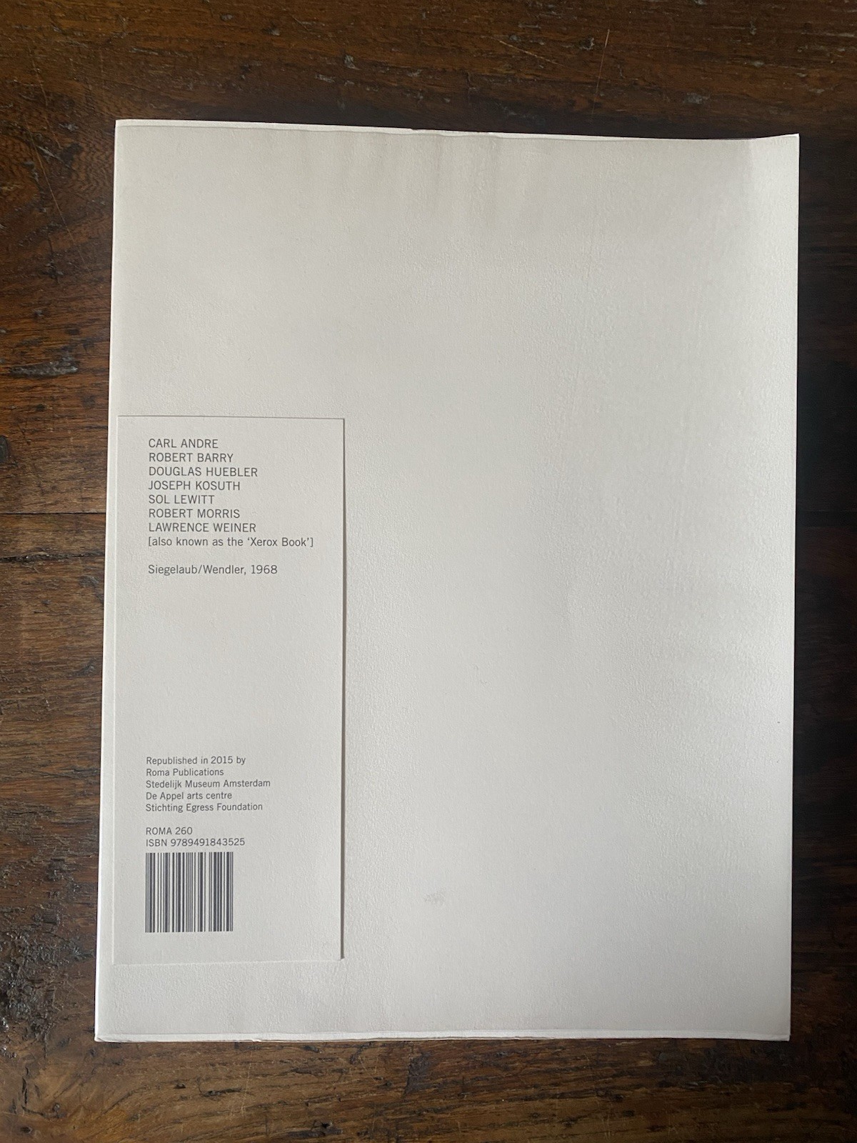 Siegelaub Seth Wendler John W. The Xerox Book Amsterdam Stedelijk …