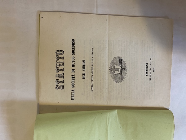 Statuto della Società di Mutuo Socorso degli artigiani sotto l'invocazione …