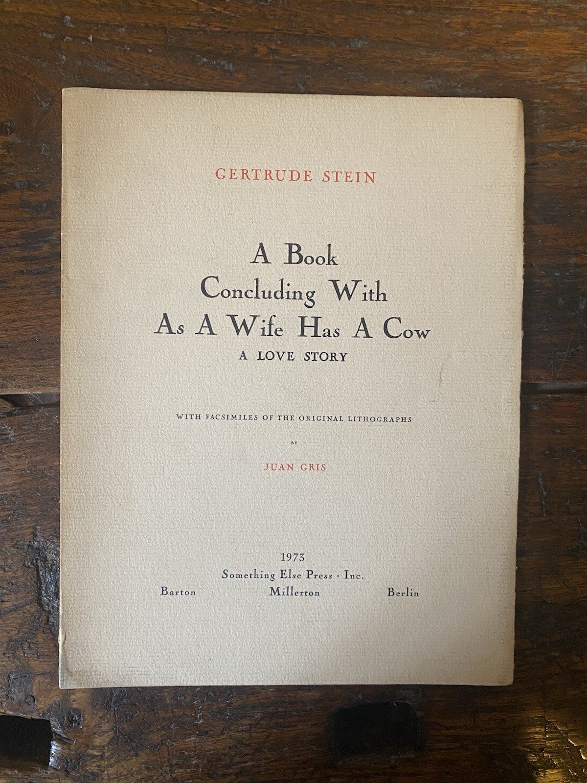 Stein Gertrude A Book Concluding With As A Wife Has …