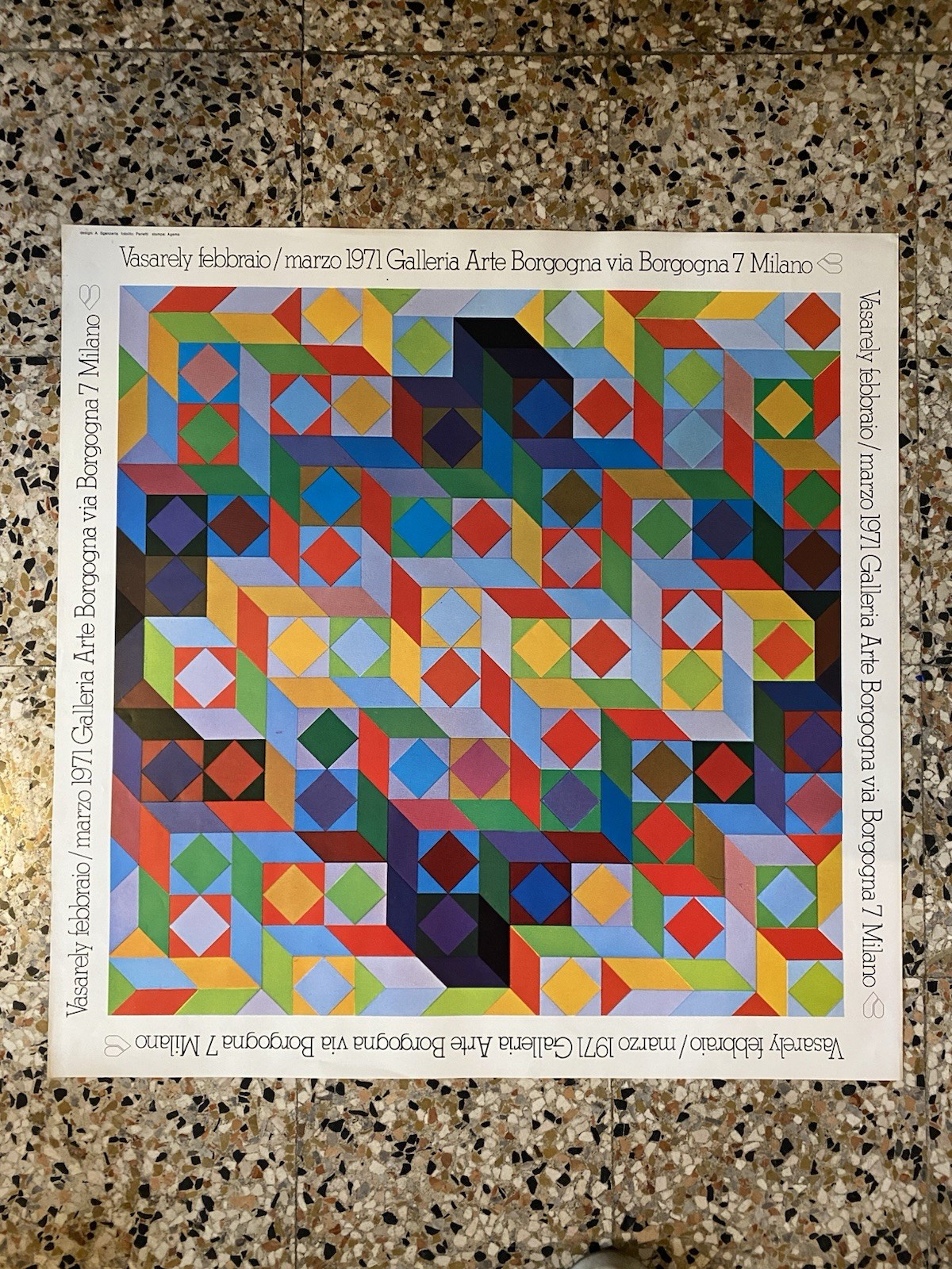 Vasarely Manifesto / Poster 68 x 68 cm. Milano Galleria …