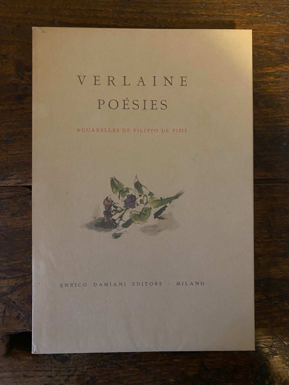 Verlaine Poésies Acquarelles de Filippo de Pisis Milano Damiani 1945