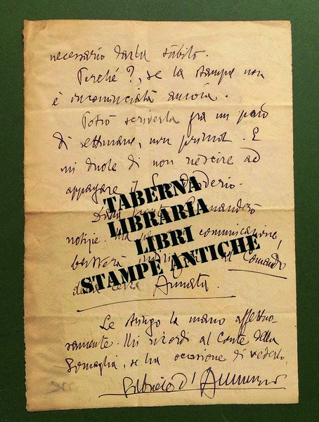 1 lettera autografa firmata