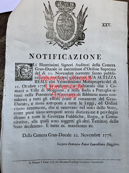 Manifesto del 22 novembre 1776