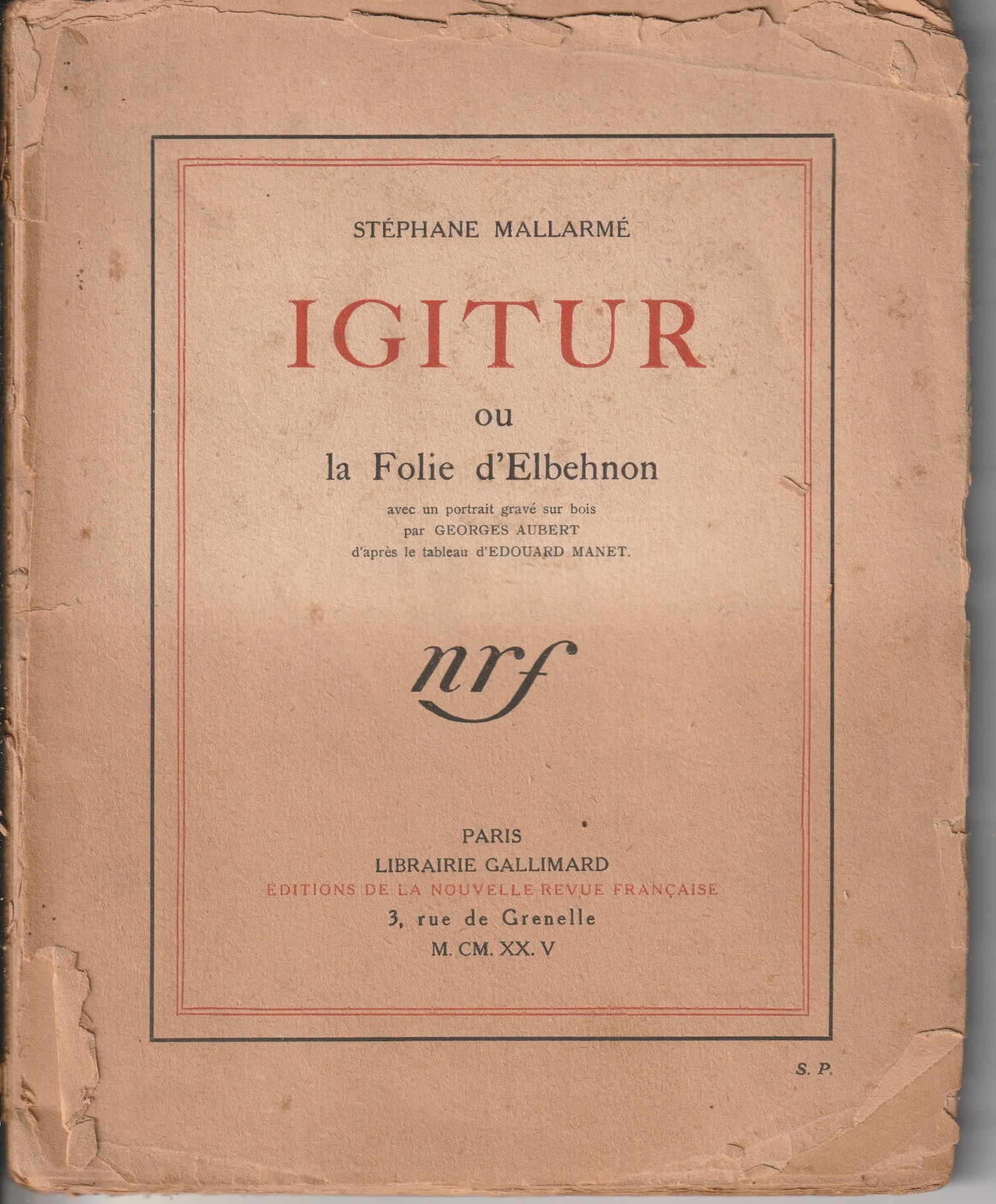 Igitur ou la Folie d'Elbehnon. Avec un portrait grave sur …