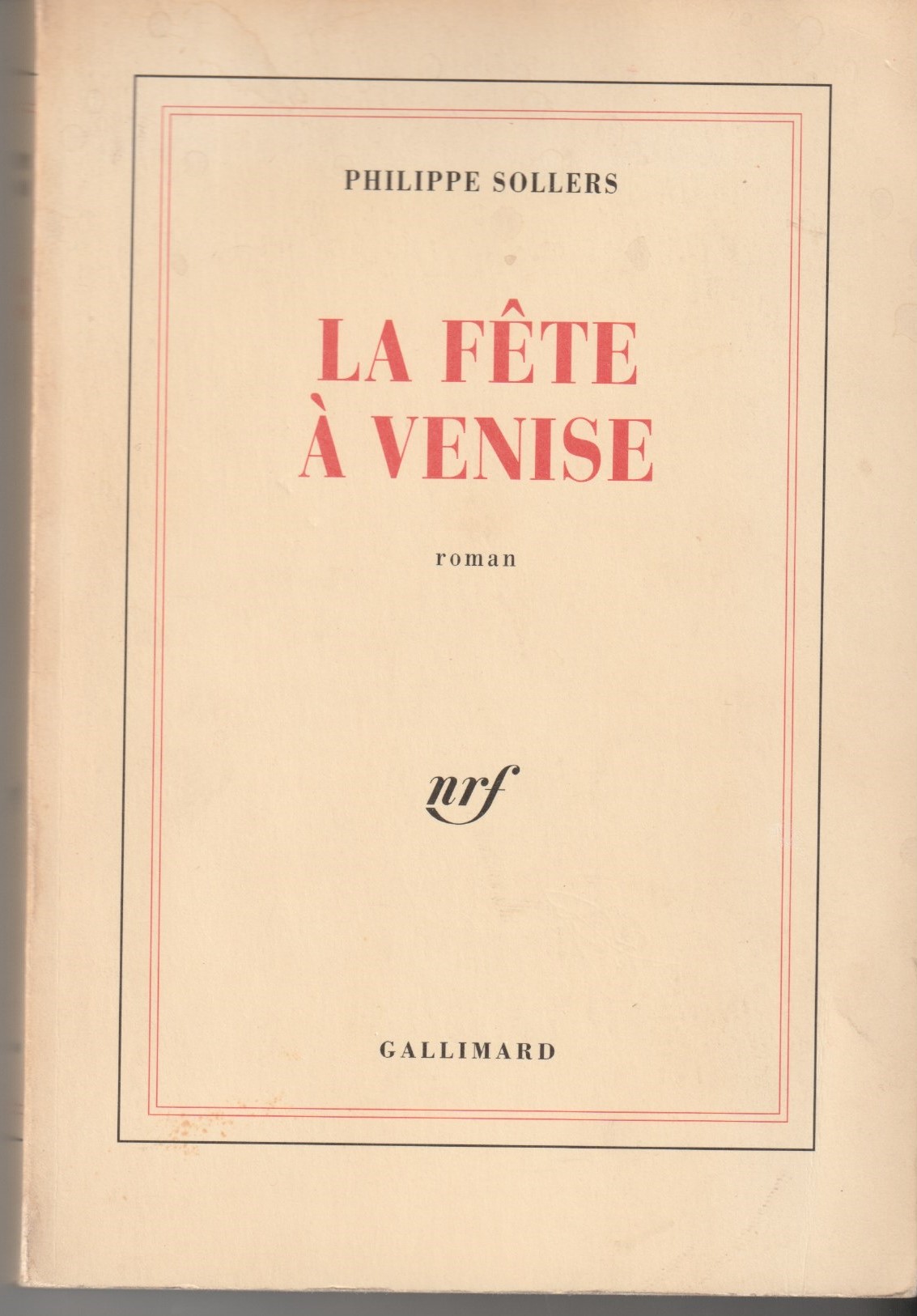 La fete a Venise. Roman