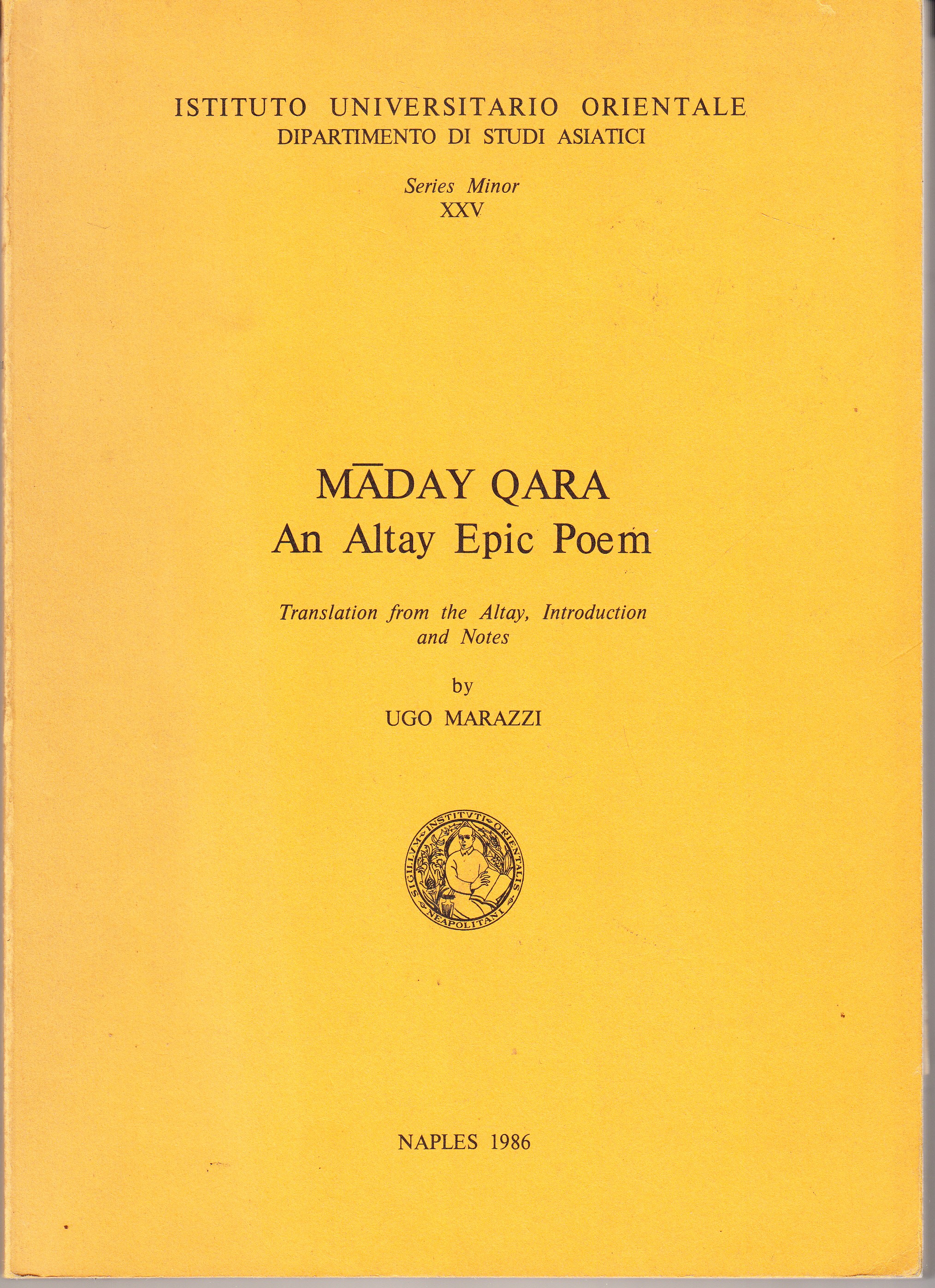 Maday Qara. An Altay Epic Poem