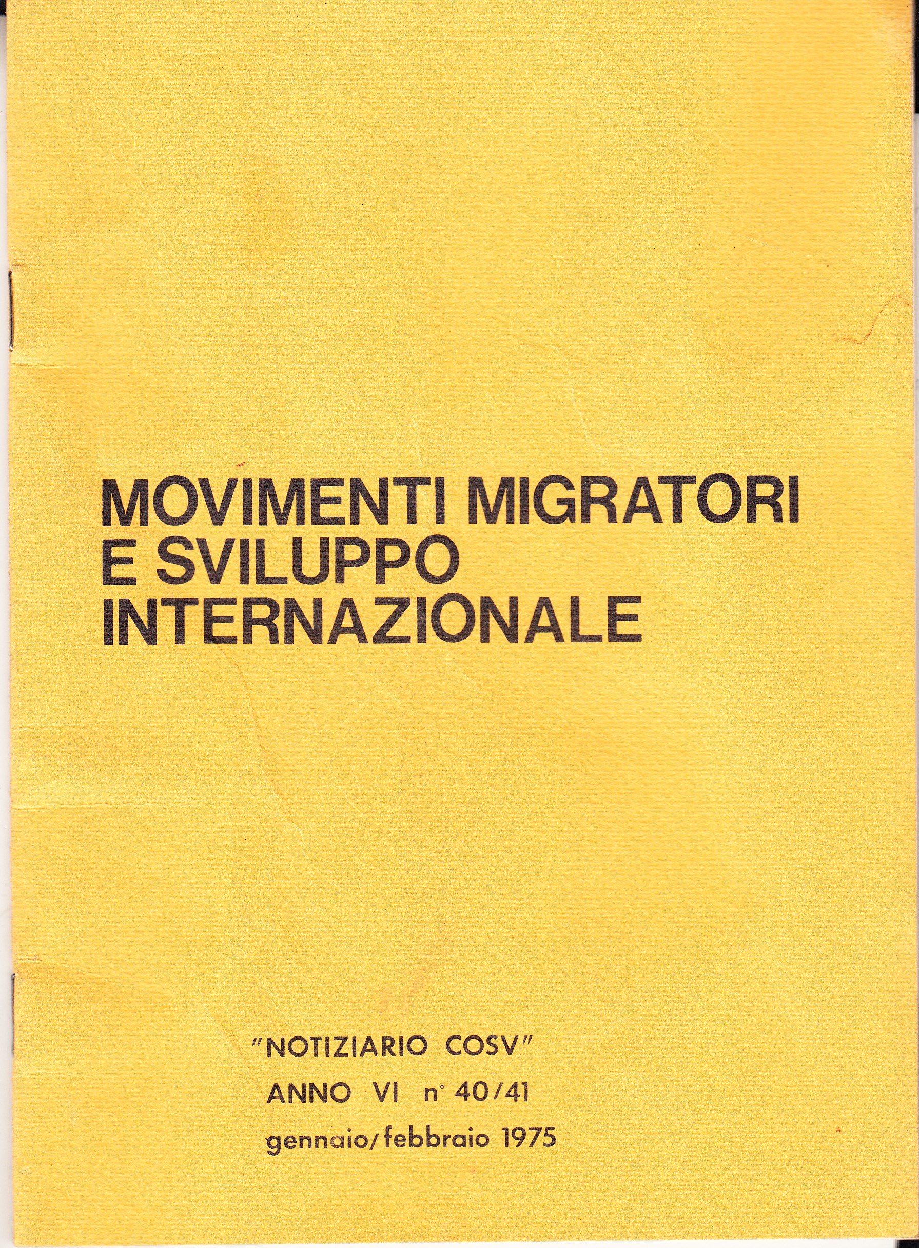 Movimenti migratori e sviluppo internazionale