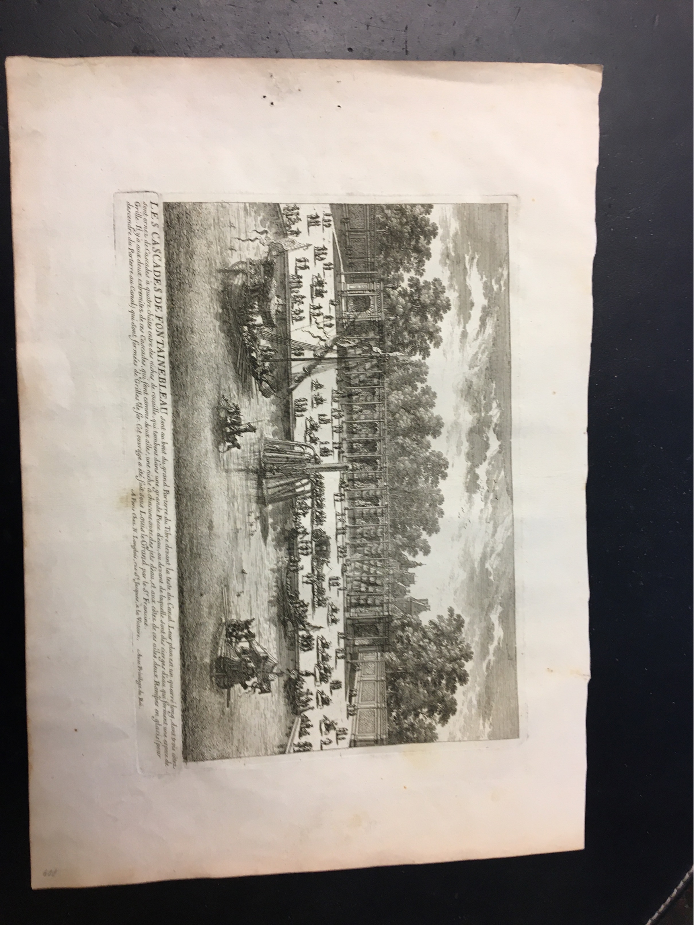 Les Cascades de Fontainebleau. Paris. Langlois. (1680). Veduta incisa da …