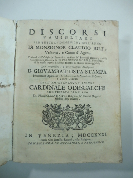 Discorsi famigliari per tutte le domeniche dell'anno. tradotti dall'originale francese …