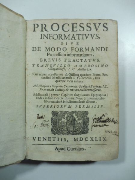 Processus informativus sive de modo formandi processum informativum. Brevis tractatus …