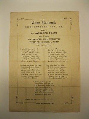 Inno nazionale degli studenti italiani. Parole di Giuseppe Prati messe …