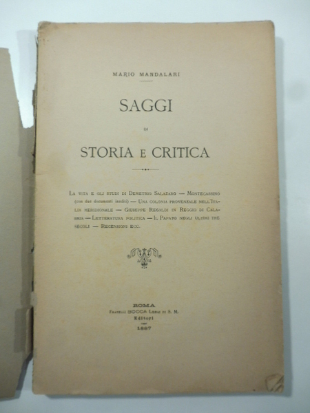 Saggi di storia e critica